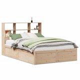 Maison Chic Posteljni okvir - Dvoposteljna postelja - Zakonska postelja brez vzmetnice 140x190 cm trdna borovina-J10743, (21772734) | Shoptok.si