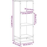 vidaXL Ormar za knjige smeđi hrast 40x35x107,5 cm izrađeno drvo | shoptok.hr