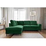Miuform Temno zelena raztegljiva kotna sedežna garnitura iz rebrastega žameta (levi kot) Lofty Lilly – | Shoptok.si