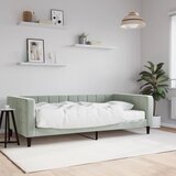  Dnevni krevet s madracem svjetlosivi 100 x 200 cm baršunasti | shoptok.hr