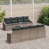  9-delni set vrtnih kavčev z blazinami siv poli ratan, (22093267) | Shoptok.si
