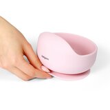 BabyOno Siilicone Plate 6m+ silikonska posoda s priseskom Pink 1 kos | Shoptok.si