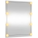 Zidno ogledalo s LED svjetlima 50 x 60 cm stakleno pravokutno | Eponuda.ba