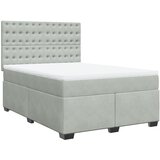 vidaXL Box spring postelja z vzmetnico svetlo siva 140x200 cm žamet, (21310785) Cene