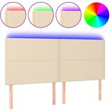 vidaXL LED posteljno vzglavje krem 180x5x118/128 cm blago, (20933864) Cene