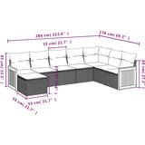  8-dijelni set vrtnih sofa od poliratana s jastucima crni | shoptok.hr