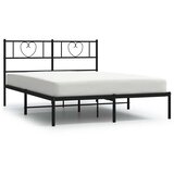  Metalni okvir za krevet s uzglavljem crni 150x200 cm | shoptok.hr