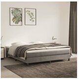  Box spring postelja z vzmetnico svetlo siva 180x200 cm žamet | Shoptok.si