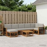  Set vanjskih sofa 8 kom. Prirodna i svjetlosiva Poliester | shoptok.hr