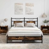 Maison Chic Posteljni okvir - Dvoposteljna postelja - Zakonska postelja brez vzmetnice hrast 137x190 cm inženirski les-J11953, (21773903) | Shoptok.si