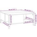  Stolić za kavu boja betona 80 x 80 x 36,5 cm konstruirano drvo Siva | shoptok.hr