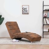 vidaXL Masažni ležaj od umjetne brušene kože smeđi | shoptok.hr