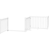  Vrata za pse s vratašcima 6 panela sklopiva 480 cm drvo topole Bijela 80 x 60 x 2 cm | shoptok.hr