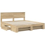  Krevetna konstrukcija s uzglavljem Sonoma hrast 180 x 200 cm | shoptok.hr