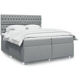 vidaXL Box spring postelja z vzmetnico svetlo siva 200x200 cm blago Cene