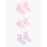 Yoclub čarape za devojčice Cotton Anti Slip ABS Patterns Colours 3-pack SKA-0109G-AA3A-004 Cene