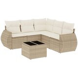  6-dijelni set vrtnih sofa s jastucima bež od poliratana | shoptok.hr
