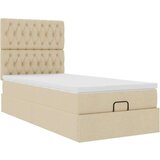  Otomanski okvir kreveta s madraca krem 80x200cm od tkanine | shoptok.hr
