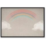  Slika - Rainy June - Colorful Rainbow Emerging from Clouds on a Bright Background 60x40 U crnom drvenom okviru | shoptok.hr