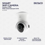 Deltaco SMART HOME Vanjska WiFi Kamera s Pokretnim Mehanizmom, IP65, 2MP, Senzor Pokreta, Bijela | shoptok.hr