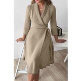 Fenzy Elegantna Haljina Na Preklop I Rukavima 3/4 Imogena, Bež | shoptok.hr