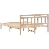  Krevetna konstrukcija Smeđa 135 x 190 cm Čvrsto borovo drvo | shoptok.hr