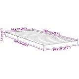  Krevet s daskama Siva Sonoma 90 x 200 cm Konstruirano drvo | shoptok.hr
