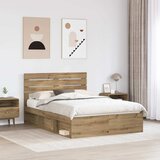  Krevetna konstrukcija Umjetnička hrastovina 140 x 190 cm | shoptok.hr