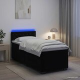  s box springom, madracem i LED-om Crna 90 x 190 cm | shoptok.hr