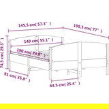  Posteljni okvir z vzglavjem voščeno rjava 140x190 cm borovina, (21057760) | Shoptok.si