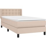  Krevet s oprugama i madrac cappuccino 80x200 cm od umjetne kože | shoptok.hr