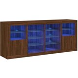 vidaXL Komoda z LED lučkami dimljen rjav hrast 163x37x67 cm | Shoptok.si