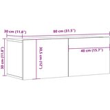 TV ormarić bijeli 80 x 30 x 30 cm od konstruiranog drva | Eponuda.com
