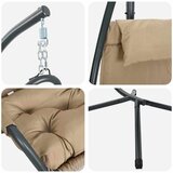  Viseća jaja stolica Sivo-smeđa 94 x 107 x 196,5 cm Čelik | shoptok.hr