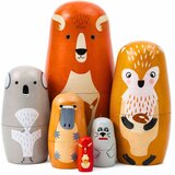  Lesena matrjoška z motivom gozdnih živali | Shoptok.si