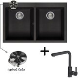  Sudoper Elleci Quadra 350 + slavina C02 Nero + ispirač čaša | shoptok.hr