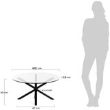 Kave Home Črna okrogla mizica s stekleno mizno ploščo ø 82 cm Argo – | Shoptok.si
