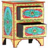 vidaXL Ročno barvana nočna omarica 40x30x50 cm trden mangov les | Shoptok.si