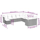  11-dijelni set vrtnih sofa od poliratana s jastucima smeđi | shoptok.hr