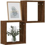 vidaXL Stenske police kockaste 2 kosa rjavi hrast 30x15x30 cm | Shoptok.si