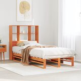 Krevet s regalom za knjige bez madraca 75 x 190 cm masivno drvo | Eponuda.ba