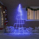  LED Božićno drvce s zemljanim klinovima Plava 306 cm Metal | shoptok.hr