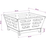  Kamin Rđa 60 x 60 x 30 cm Otporni čelik | shoptok.hr