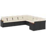 vidaXL 10-dijelni set vrtnih sofa s jastucima crni od poliratana | shoptok.hr