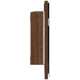  Ogledalo Zidne Smeđi hrast 80 x 37 cm Staklo i inženjerski drvo | shoptok.hr