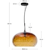 Kave Home Jantarna steklena viseča svetilka s steklenim senčilom ø 40 cm Balma – | Shoptok.si