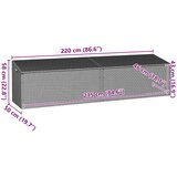  Vrtna kutija za pohranu svijetlosiva 220x50x58 cm poli ratan | shoptok.hr