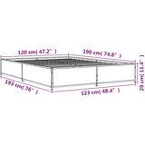  Okvir za krevet boja hrasta 120x190cm konstruirano drvo i metal | shoptok.hr
