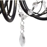 Luster s kristalnim perlama Art Noveau metalni crni 3X E14 svjetiljke | shoptok.hr