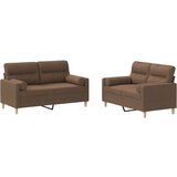  2-dijelni set sofa s jastucima smeđi od tkanine | shoptok.hr